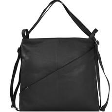 Black Leather Convertible Tote Backpack via Sostter