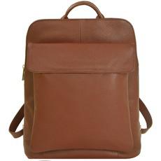 Tan Soft Leather Flap Pocket Backpack via Sostter