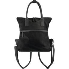 Black Convertible Leather Backpack via Sostter