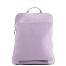 Lilac Soft Pebbled Leather Pocket Backpack via Sostter