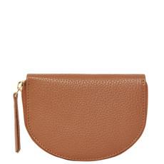 Tan Leather Zip Around Half Moon Purse via Sostter