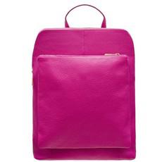 Fuchsia Soft Pebbled Leather Pocket Backpack via Sostter