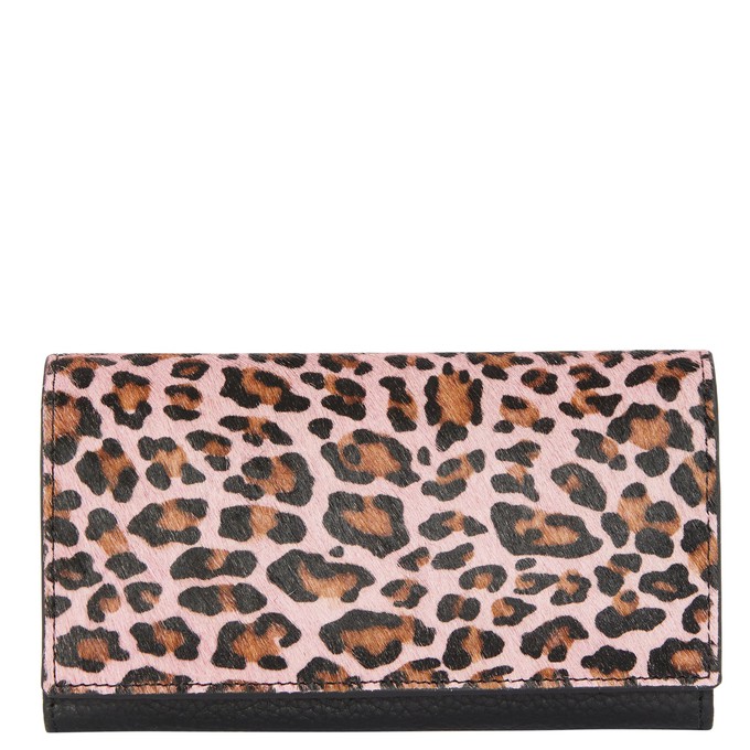 Pink Animal Print Leather Multi Section Purse from Sostter