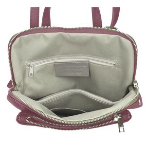 Maroon Soft Pebbled Leather Pocket Backpack from Sostter