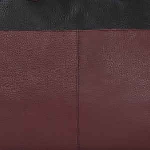Burgundy Two Tone Pebbled Leather Tote Bag - Lightweight from Sostter