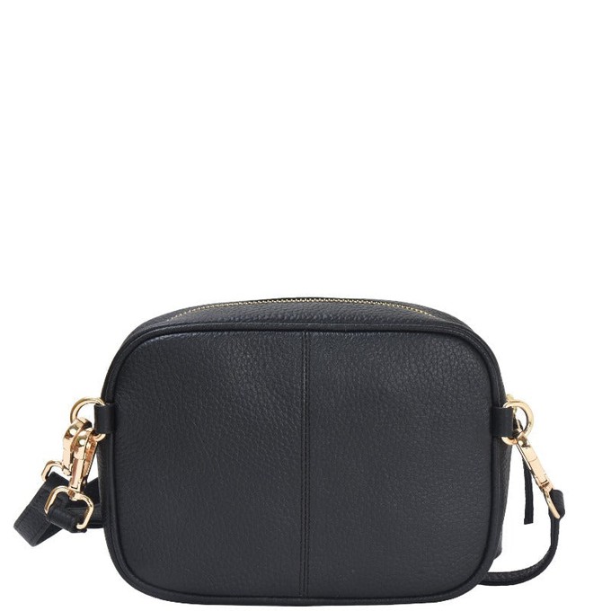 Black Convertible Leather Crossbody Belt Bag from Sostter