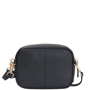Black Convertible Leather Crossbody Belt Bag from Sostter