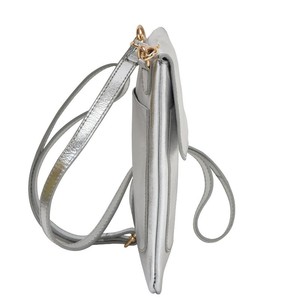 Silver Metallic Crossbody Mini Phone Bag from Sostter