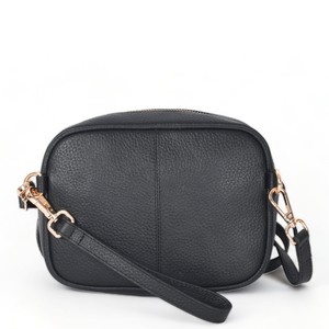 Black Convertible Leather Crossbody Belt Bag from Sostter