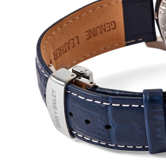 Brix + Bailey Barker Watch - Navy Leather, Sapphire Crystal from Sostter