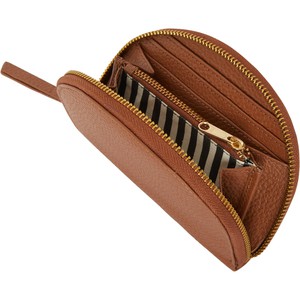 Tan Leather Zip Around Half Moon Purse from Sostter