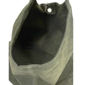 Olive Green Italian Suede Hobo Shoulder Bag from Sostter