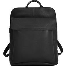 Black Leather Flap Pocket Backpack via Sostter