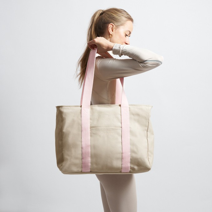 Yoga Tote - Sand/Pink from Souleway