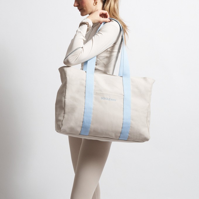 Yoga Tote - Sand/Blue from Souleway