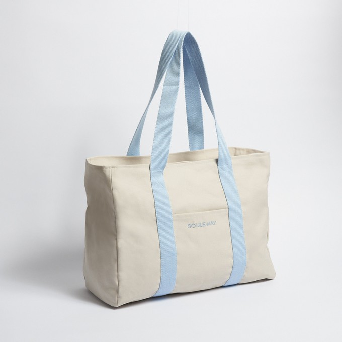 Yoga Tote - Sand/Blue from Souleway