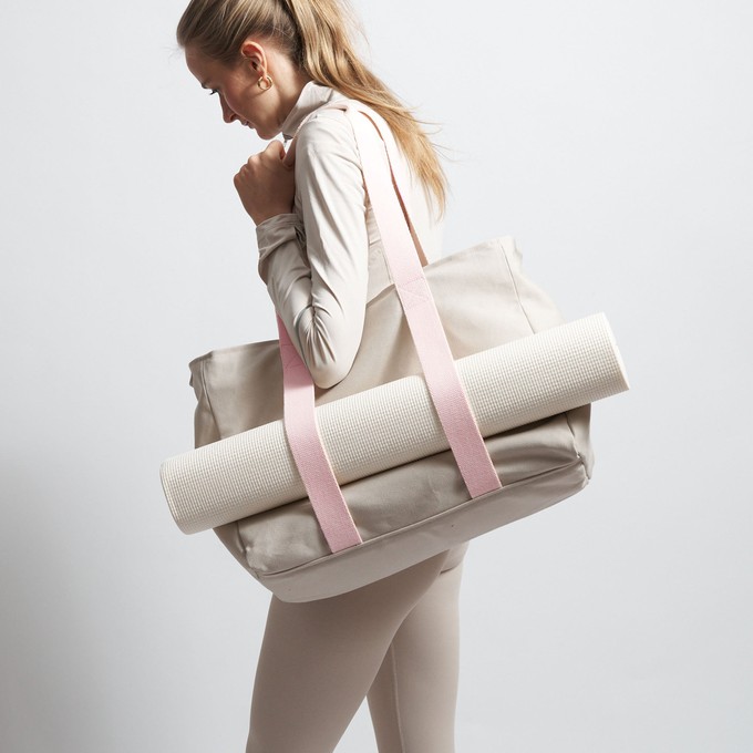 Project Cece  Yoga Tote - Sand/Pink