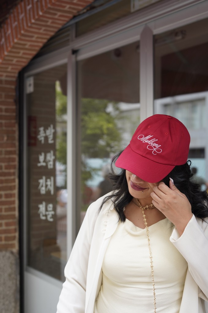 MUKBANG RED DAD HAT from SSEOM BRAND