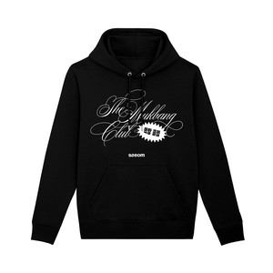 MUKBANG BLACK HOODIE from SSEOM BRAND