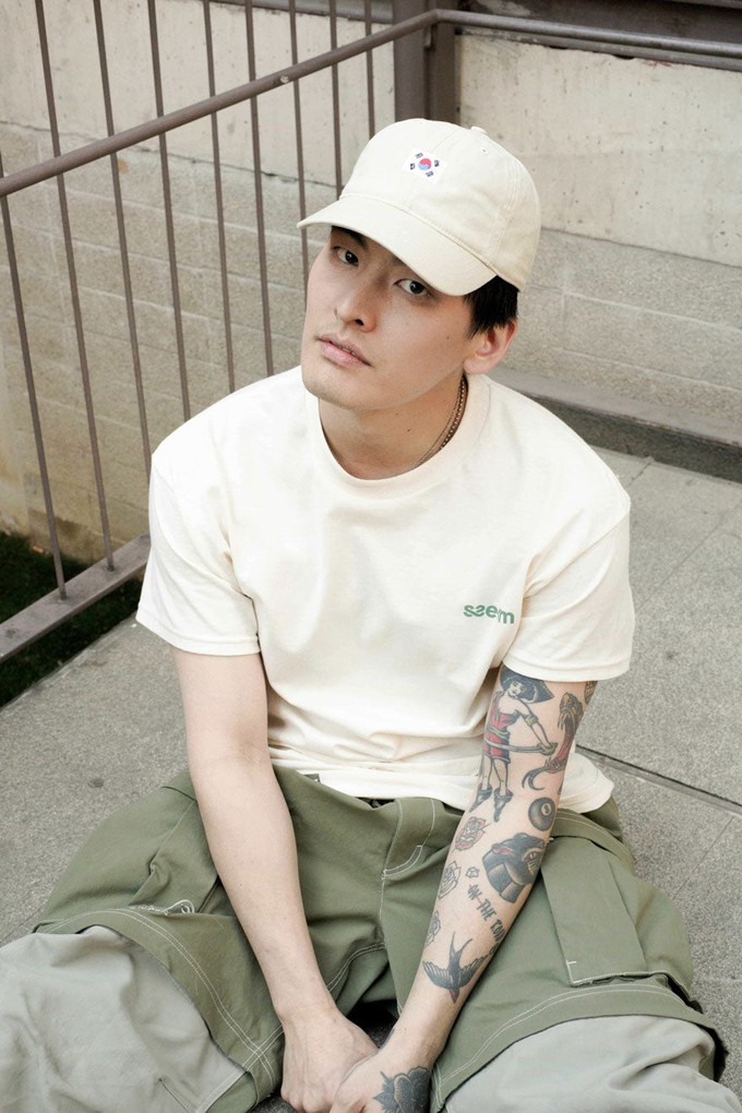 KOREAN FLAG BEIGE DAD HAT from SSEOM BRAND