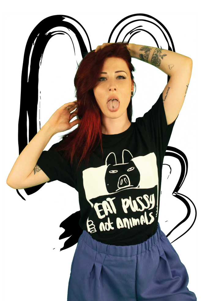 T-Shirt Eat Pussy Not Animals BLACK from Stephastique