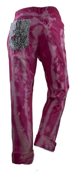 Splatter Print Jeans Pink XL from Stephastique