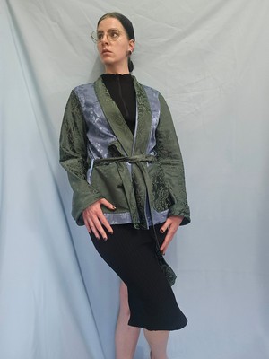 Upcycled Jacquard Kimono Jacket from Stephastique