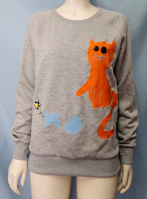 Bad Cat Sweater Grey Size M from Stephastique