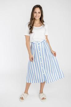striped linen midi skirt via STORY OF MINE