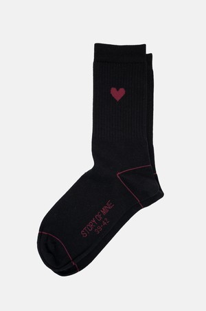 Socks with heart black from STORY OF MINE