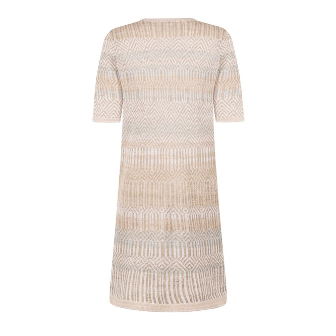 Berber Tribal Jacquard Linen Blend Dress – White/Neutrals from STUDIO MYR