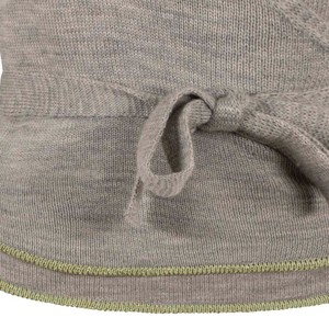 Mouse Merino Wrap Top With Green Glitter Detail - Natural Grey from STUDIO MYR