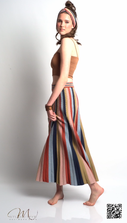 Vertical striped skirt rainbow cheap