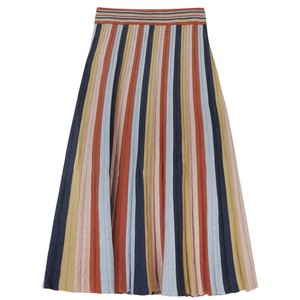Denîmes Pleated-Knit Vertical Striped Maxi Skirt – Multicolour from STUDIO MYR