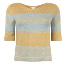 Denîmes Gradient Graphic Jacquard Cotton Jumper - Golden With Light Blue via STUDIO MYR