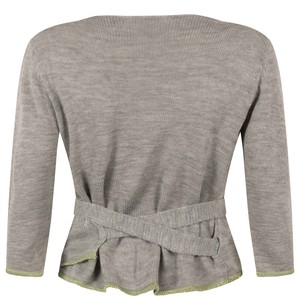 Mouse Merino Wrap Top With Green Glitter Detail - Natural Grey from STUDIO MYR