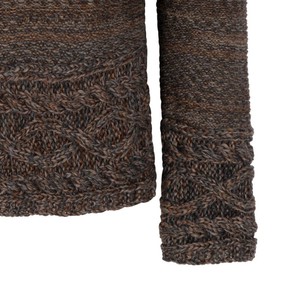 Raven Merino Blend Tweed Knit Jumper With Cable Details - Grey Blend from STUDIO MYR