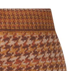 Ginger Pied-De-Poule Jacquard Knit Merino Blend Pencil Skirt - Brown/Beige Blend from STUDIO MYR