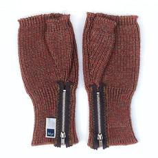 Count Mens Fingerless Gloves Rib Knit Merino Blend With Zipper- Brow Mix via STUDIO MYR