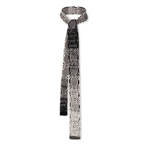 Rock Gradient Graphic Jacquard Knitted Cotton Necktie - Black With Silver Grey from STUDIO MYR