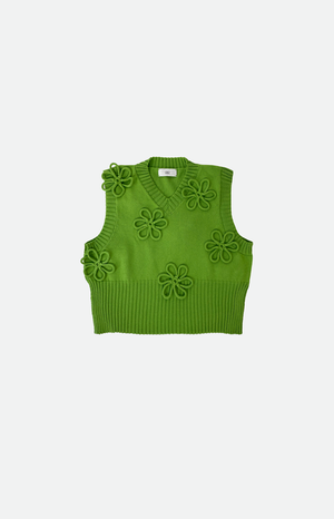 Flower vest - cotton green L from Studio Selles