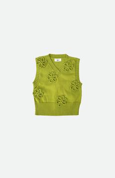 Flower vest - cotton lime S via Studio Selles