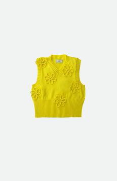 Flower vest - cotton yellow M via Studio Selles