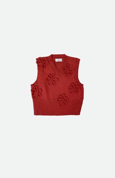 Flower vest - merino brick M from Studio Selles