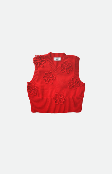 Flower vest - cotton red L from Studio Selles
