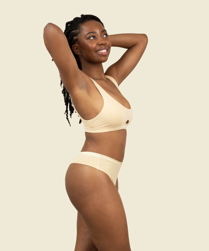 Organic Cotton Keyhole Soft Bra in Wheat from Subset