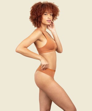 Organic Cotton Keyhole Soft Bra in Spice from Subset