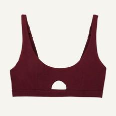 Organic Cotton Keyhole Soft Bra in Garnet via Subset