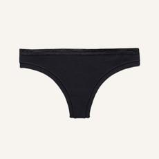 Organic Cotton Low-Rise Thong in Carbon via Subset