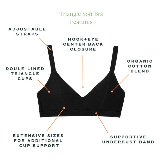 Organic Cotton Triangle Soft Bra in Carbon from Subset